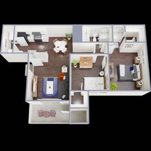 2 Bedroom / 1 Bathroom Gold 603 floor plan